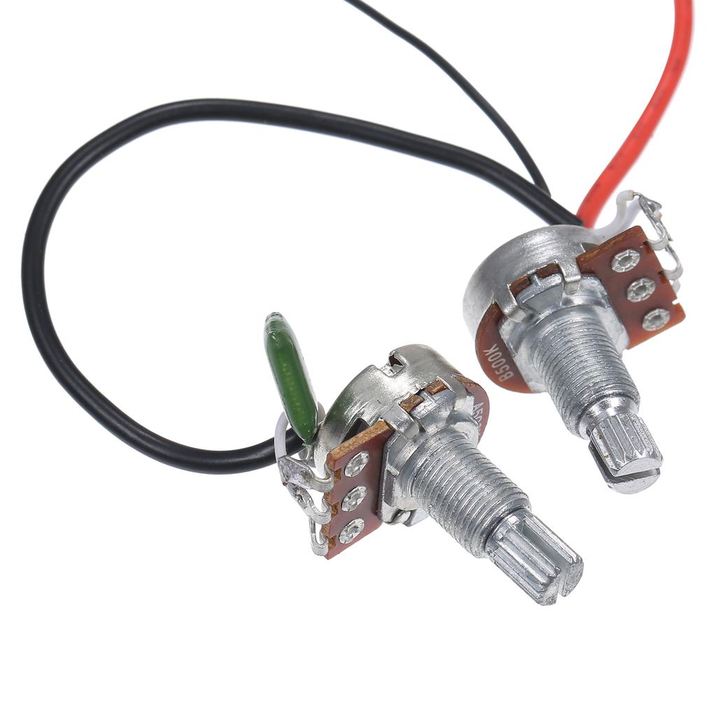 Prewired Wiring Kit for LP Electric Guitar 2T2V 500K Pots 3 Way Toggle Switch Wiring Set with Jack