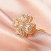 Gold Color Rotatable Korean Style Spinning Zircon Rings Four-leaf Clover Rings Women Finger Rings