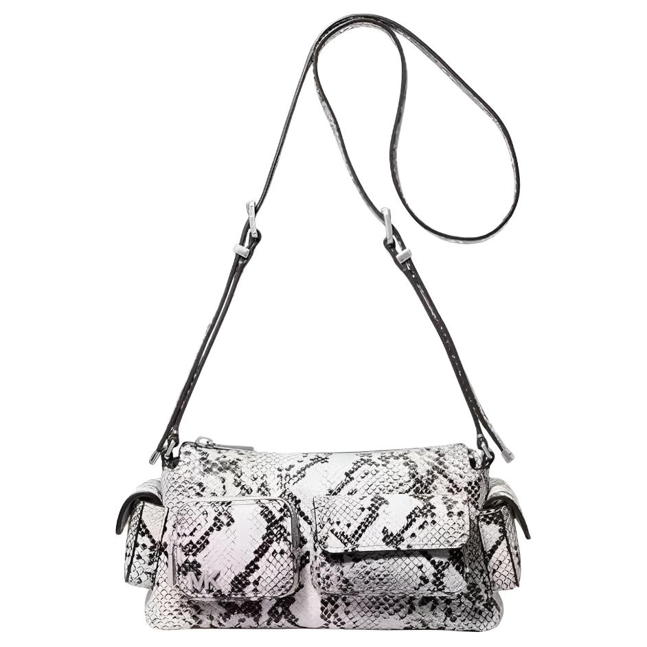 

Michael Kors Dakota Logo Leather Crossbody Bag Small Women Bags White Light-Gray 32A5SM3C5T-ALUMINUM Basic Set (Bag+Dust Bag)