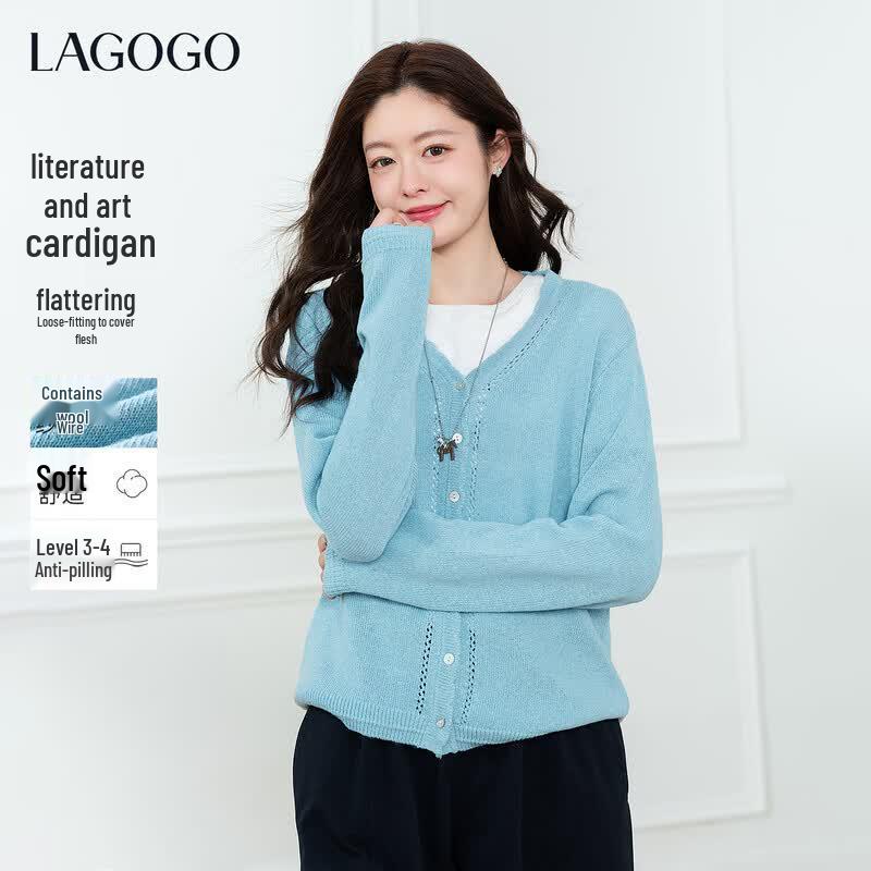 Женский вязаный кружевной кардиган LAGOGO M