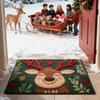 Christmas Cute Elk Door Mat 23.6 X 17.5 Inch Soft Washable Christmas Decorations Doormat Kitchen Bathroom Home Welcome Mat