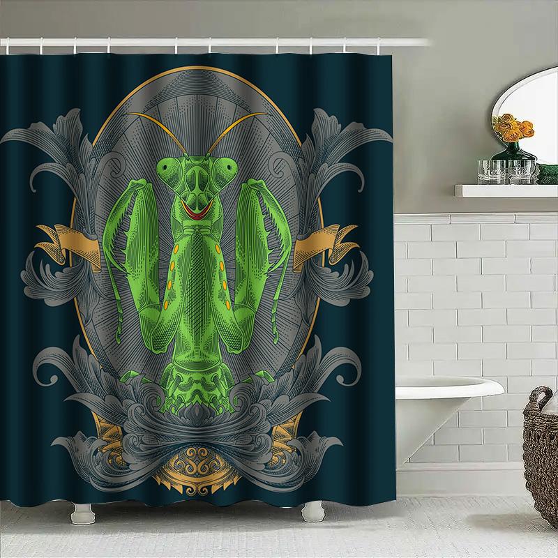 

Tuniu Dramatic Praying Mantis Shower Curtain, Unique Wall Decor, Nature Art, Bedroom Decor, Botanical Print, Home Decoration W60H190(CM)-1 Pcs