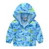 Toddler Kids Cartoon Print Hooded Jacket Boys Girls Lightweight Windproof Zip Up Casual Outerwear Coat