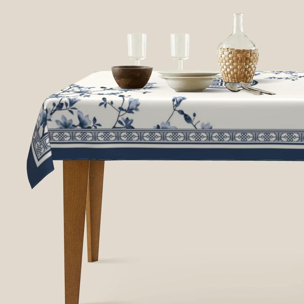 Ink Painting Style Rectangle Waterproof Tablecloth Table Decor Reusable Farmhouse Kitchen Dining Tablecloth Party Decor