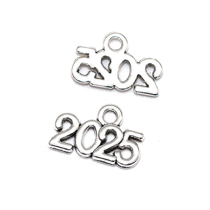 Digital Zinc Alloy Pendant Retro Charm - 14x9mm DIY Jewelry Accessories (2025 & 2026)