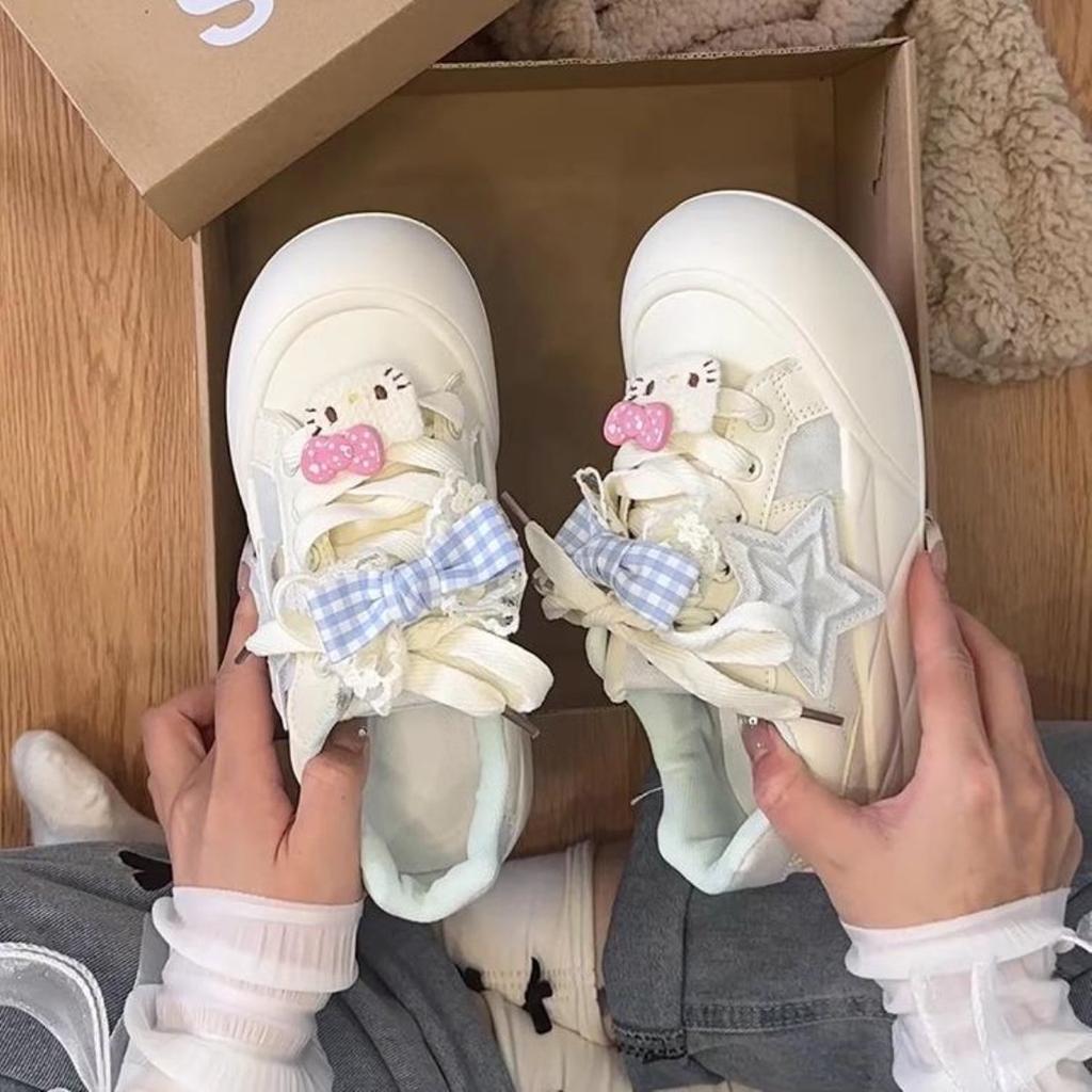 Niche design sense platform bread shoes women's new autumn cute shoes student sports big head white shoes