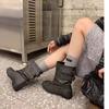 Sanftes Mädchen Street Style Schleife Kurze Stiefel Damen Frühling Sommer Ballett Stil Retro Alt Falten Schwarz Kurze Stiefel