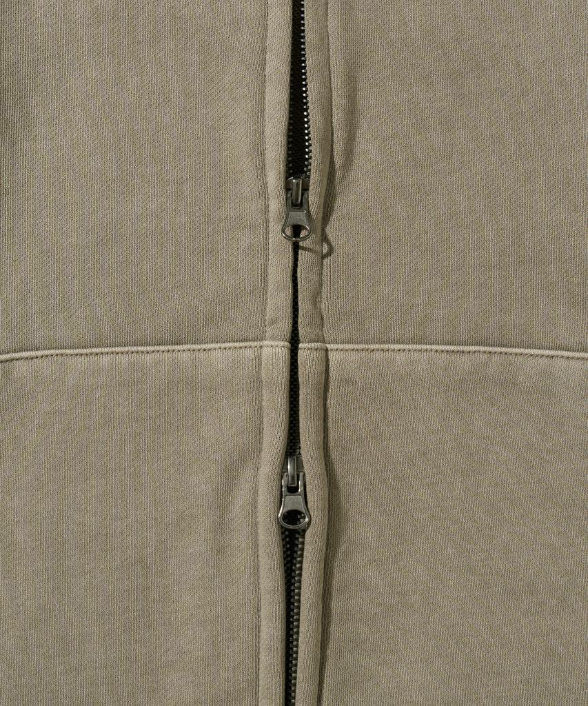 Phyps Motorcycle Honda Stud Wing Washing Hoodie Zip-Up_Beige