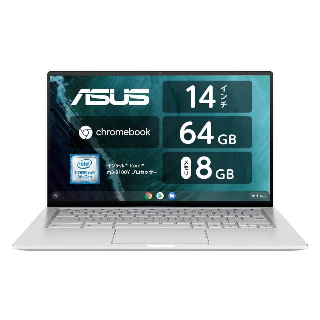 ASUS Chromebook Flip C434TA Laptop Core 8GB eMMC 64GB Japanese Japanese Retailer Silver (Intel m3-8100Y, RAM, RAM, 14-inch, Keyboard, Webcam)