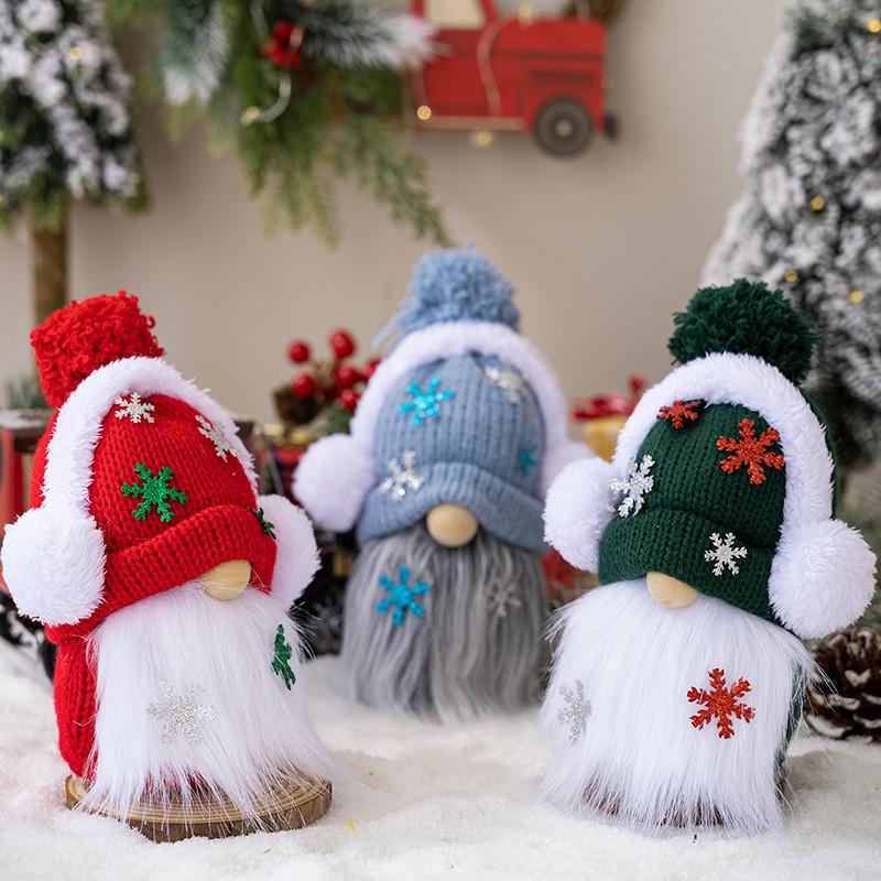 Gnome Christmas Unique Decoration With Vibrant Knitted Hat And Ear Muffs For Wonderland Winter