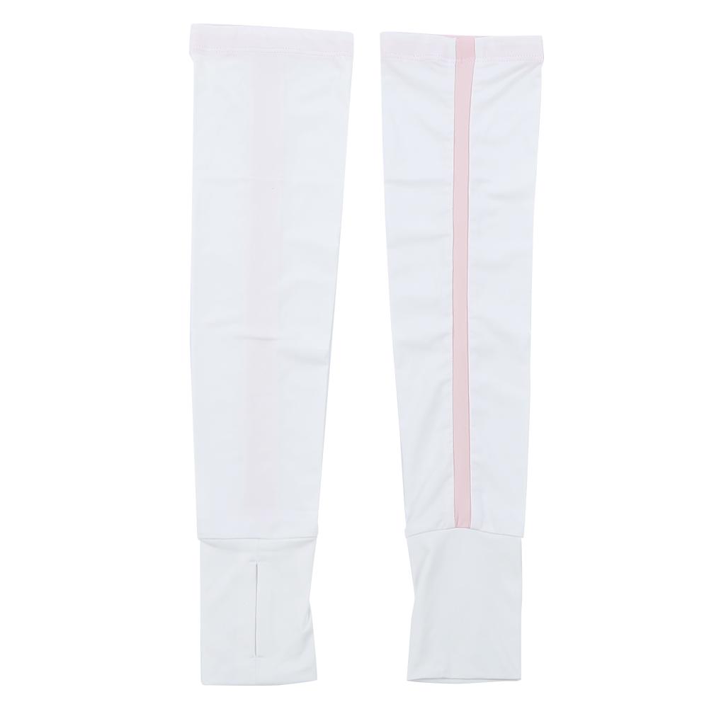 1 Pair Unisex Arm Warmers AntiUV Arm Covers Outdoor Drive Sport Half Finger Sleeves(White S)