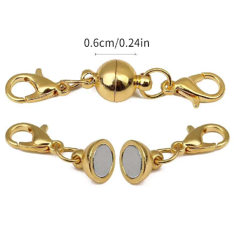 10 Pairs Zinc Alloy Heart-shaped Magnet Connector Clasp End Connector Round Magnetic Charms For Making Jewelry Clasps Couple