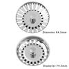 304 Stainless Steel Dish basin cover 79mm Sink Strainer Filter Plug Basket Drainer Water Stopper
