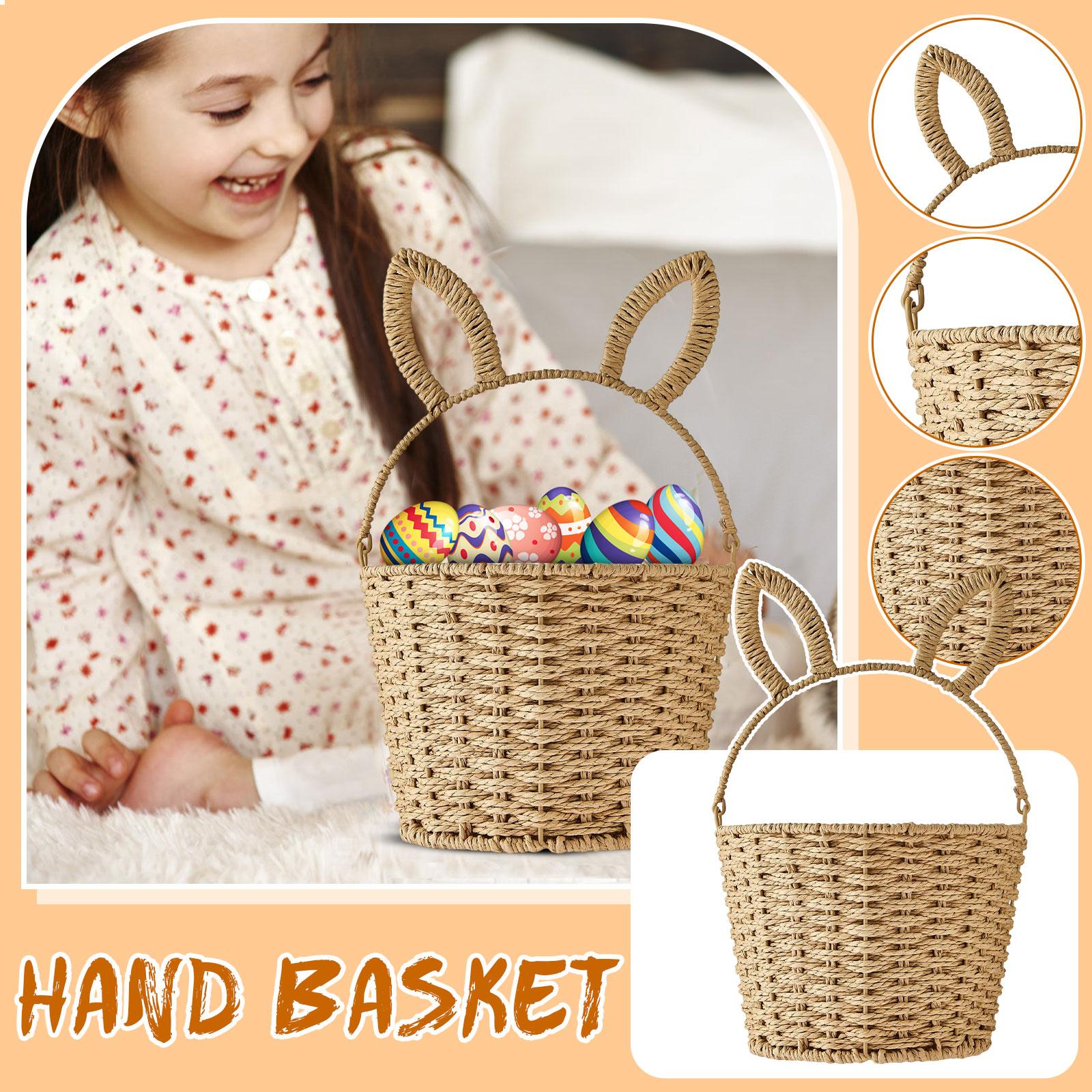 

ThisEaster Bunny Handled Basket Is Perfect For Festive Egg Hunts, Candy Collection, Or As A Decorative Centerpiece. One Size