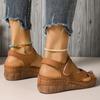 Ladies' Thick Soled Open Toed Wedge Sandals, Versatile Summer Flat Shoes, Women's Shoes