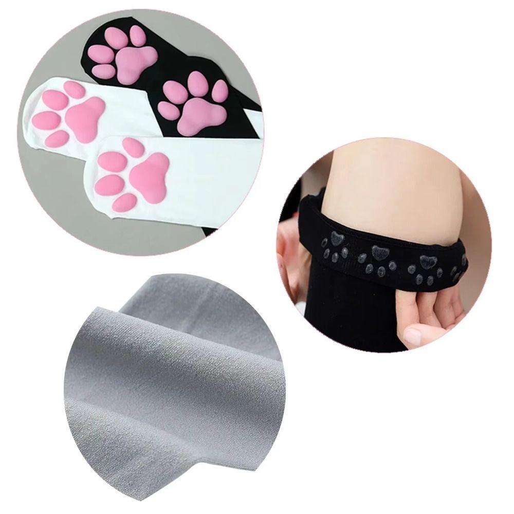 1 Paio Calze Autoreggenti con Impronte di Gatto Semi Trasparenti Calzini con Cuscinetti Zampe per Abbigliamento Quotidiano