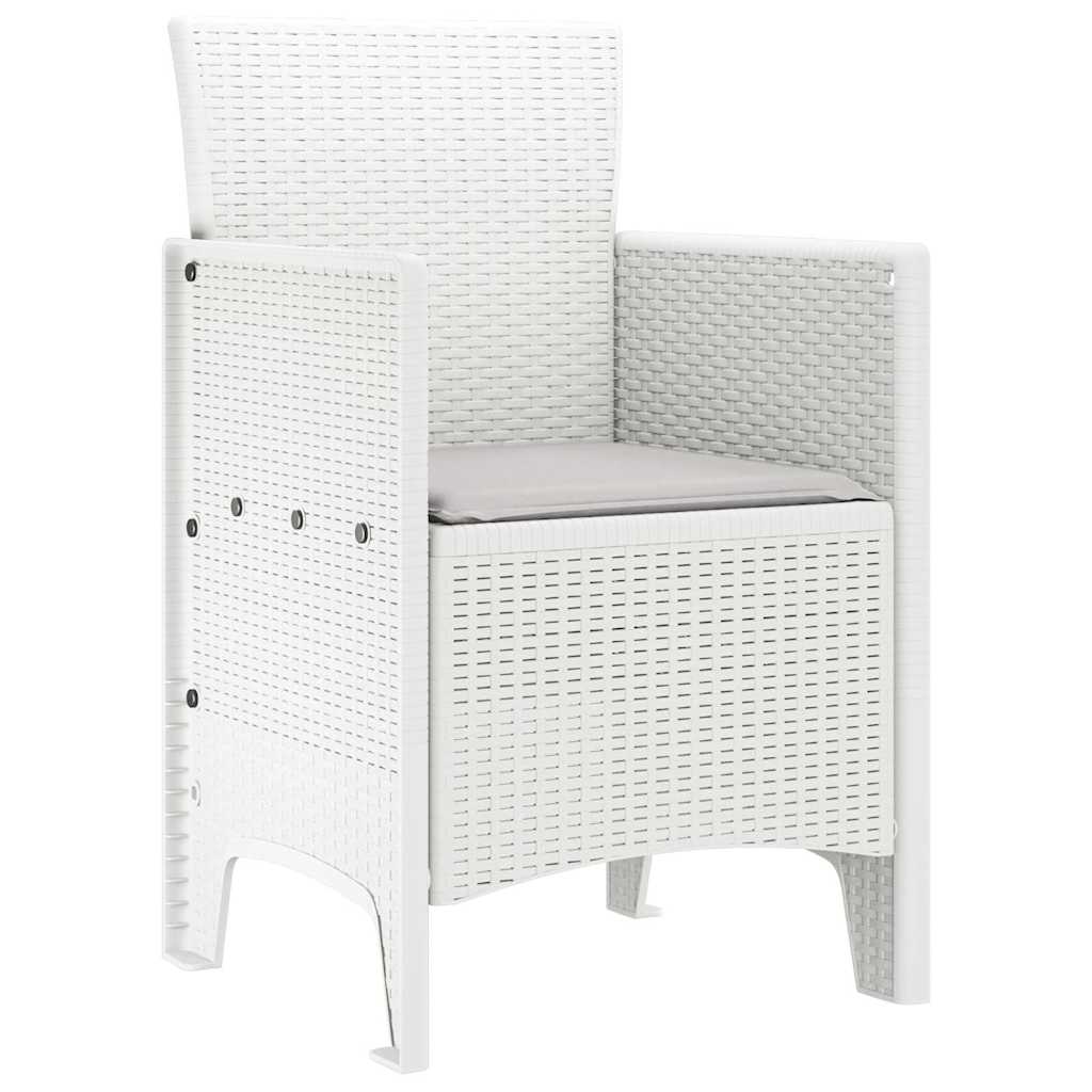Garden Chair with Cushion 2 Pcs White 53 X 49 X 85 Cm Polypropylene