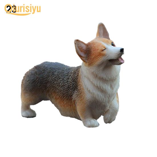Psí figurky Atraktivní Rozkošná Póza DIY Materiál Zahradní Ozdoba Figurka Miniaturní Corgi pro Kancelář