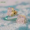 Icecap Luxury Women's 925 Silver Wedding & Engagement Earrings Custom VVS Moissanite Diamond Classic Fashion