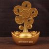 Golden Alloy Rotating Windmill Treasure Bowl: Creative Metal Wealth Ornament