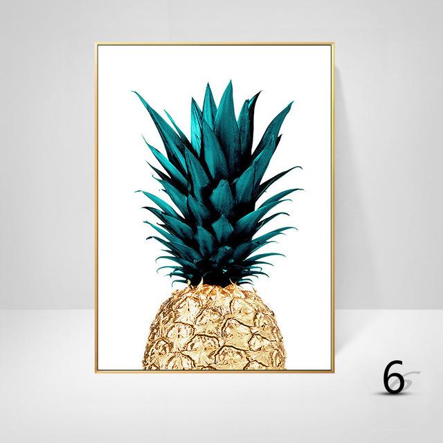 Monstera Grüne Pflanze Blätter Ananas Papagei Malerei Home Wanddekoration Tropische Malerei Poster Wandkunst Bilder Leinwand