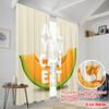 2pcs 2D flat printing Party Curtains Melon All You Can Eat 100% Polyester Without Electricity Festive Holiday for Holiday
