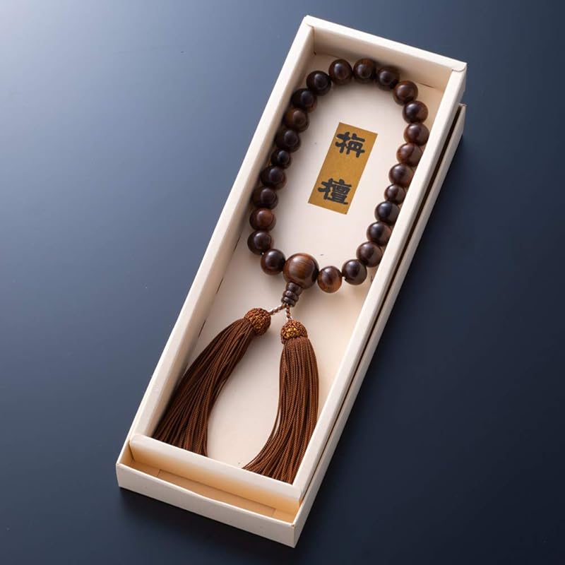 [Hasegawa of Buddhist Altar] Prayer Beads Sandalwood Human Silk Head Tassel 22 Balls Made In Japan Juzu Can Be Used by Any Denomination for Men