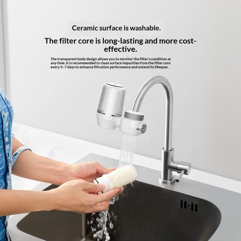 Wasserfilter für Wasserhahn 7-lagige Aktivkohlefiltration Filterelement Herausnehmbar für Hausküche Trinken Kochen