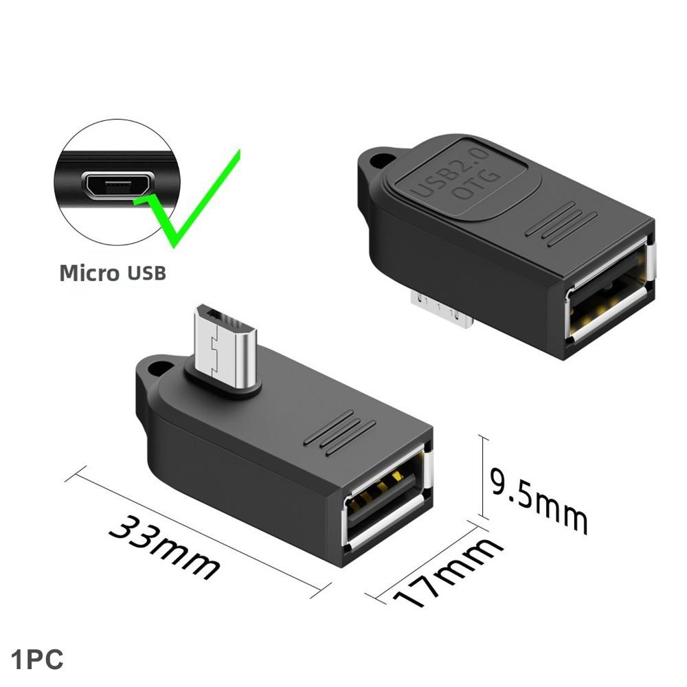 Adapter OTG Micro USB do Transferu Danych Kątowy 90 Stopni Konwerter Mini USB na USB-A Obsługa Ładowania Telefonu Tabletu Plug and Play