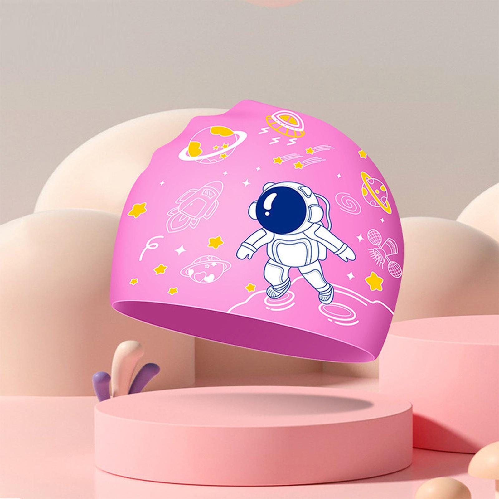 

Sporti Silicone Swim Cap Graphic Design with Dimension Height 7.6 Opening 7.5 , Swimming Cap Non , Easy Wear and Removal one size розовый