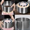 1pc 6-12inch Adjustable Stainless Steel Cake Baking Ring with 8/10cm Transparent Cake Collar Kitchen Dessert Making Tools