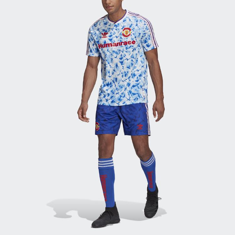Adidas Human Race Manchester United Quick-Drying Jersey 20-21 Men Tops Blue GJ9084