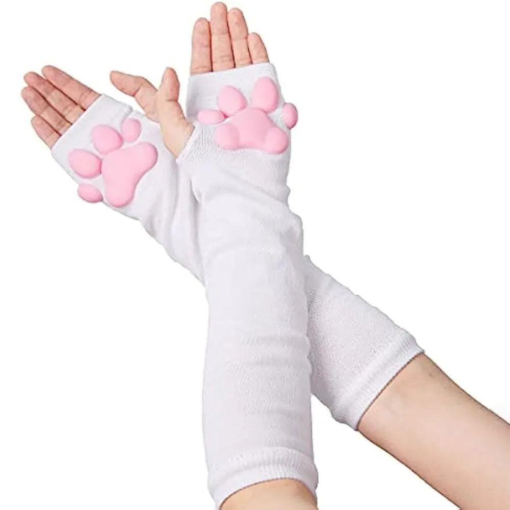 Lolita Cosplay Cat Pad Paw Sleeves 3D Silicone Arm Sleeves New Arm Guard  for Girls and Ladies