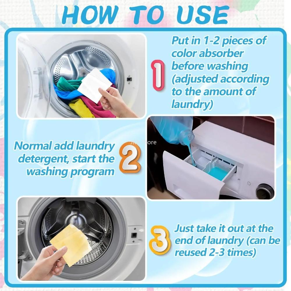 Anti Cross Dye Laundry Sheets 50/100PCS Color Absorbing Paper for Mixed Clothes Machine Wash Household Washing Tools Daily Use