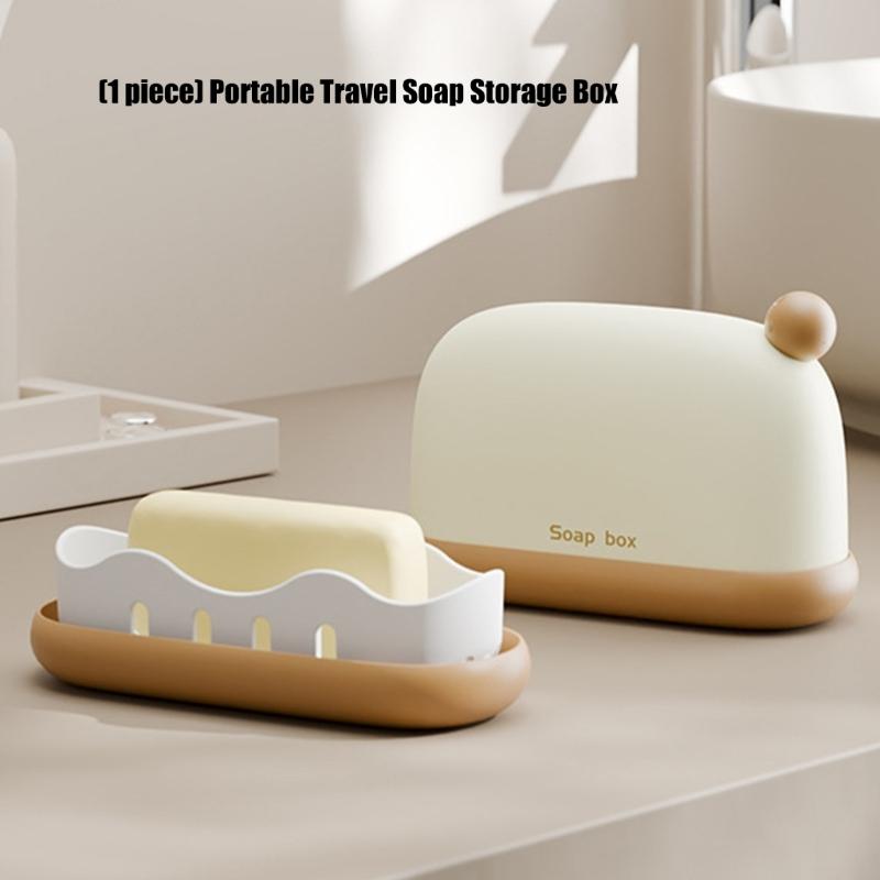 Travel Use Soap Dish With Drainage System Plastic Soap Container Box For Home Use and Business Trip Soap Organization