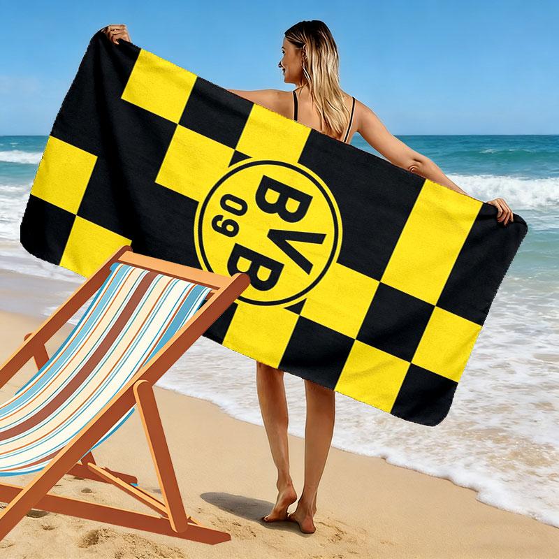 Borussia Print Beach Towel, Large Soft Quick Dry Towel for Beach Camping Swimming