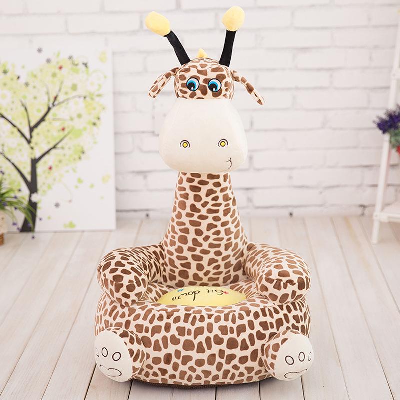 Lazy Kids' Plush Animal Sofa: Dinosaur, Giraffe, Elephant Dolls