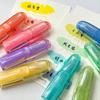 4pcs Pastel Highlighters Star Swirl Rotate Cap Soft Color Eye-Care Quick Dry No Bleed Spot Liner Pens for Journaling