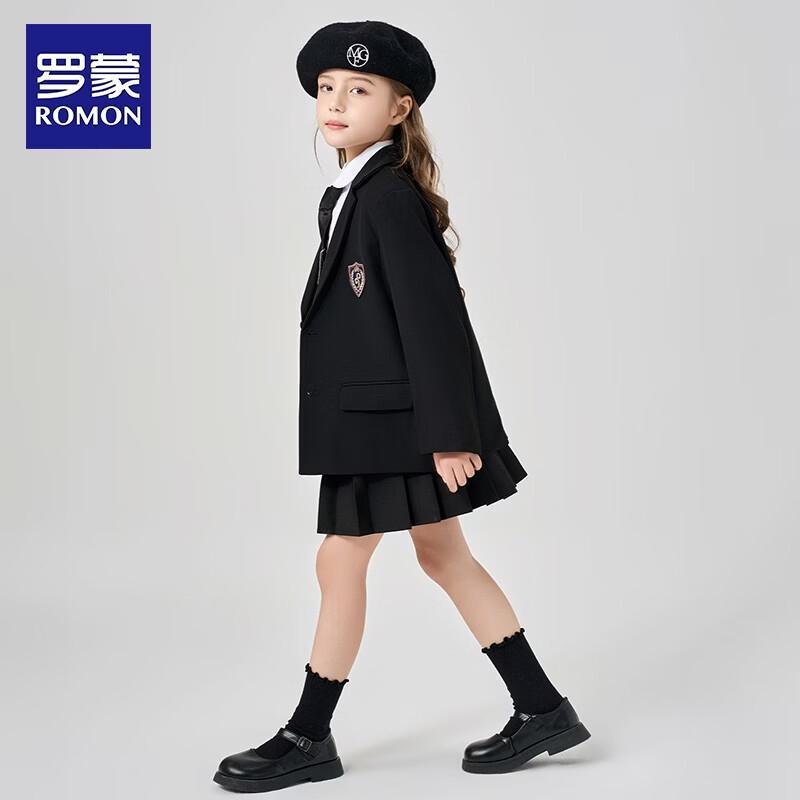 Romon Girls' Korean Style Formal Suit Set