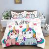 Ballet Girl Unicorn Bedding Set Pink Dancer Print Duvet Cover for Girls Bedroom Decor