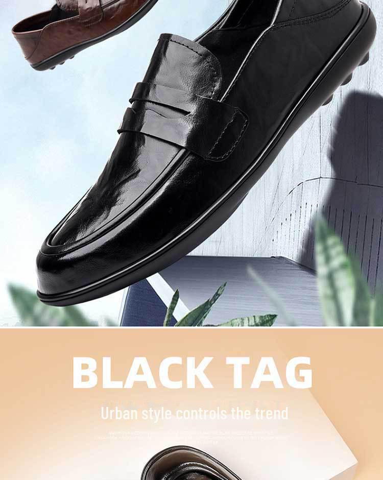 Men's Spring & Summer Leather Loafers: British Formal & Casual Slip-On Shoes