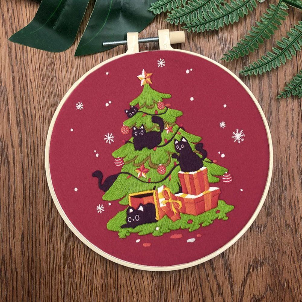 Handmade Christmas Embroidery Kit Colorful Embroidery Set Cross Stitch Set Beginner