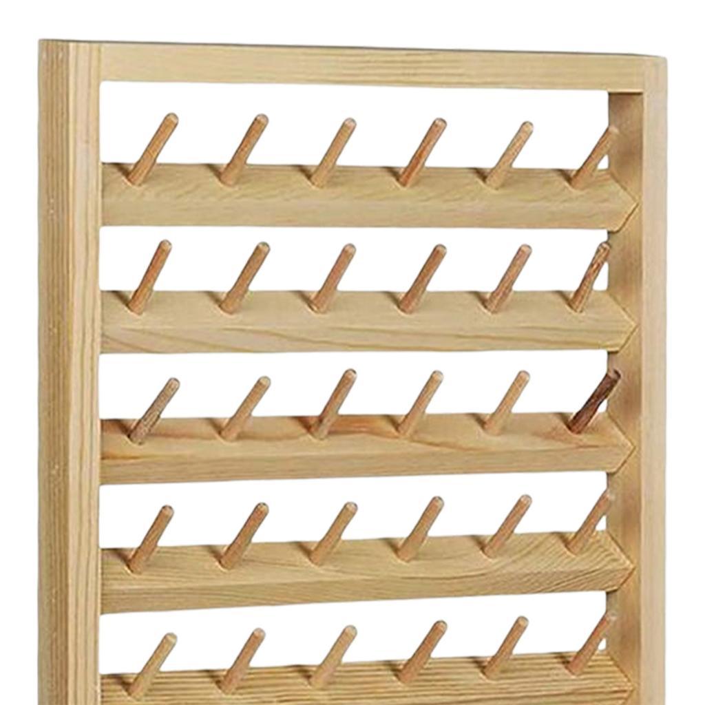 Spool Rack Wall Hanging Wooden Braiding Strings Sewing Thread Storage for