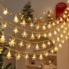 LED Christmas Snowflake & Reindeer String Lights - Festive Tree & Room Decor