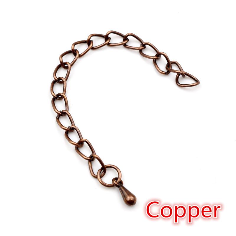 

20pcs Craft Tail Chains Extension 50/70mm Length 5x4mm Extended Necklace Tail Chain Connector Findings For Bracelet DIY Jewelry 50mm Length мідний
