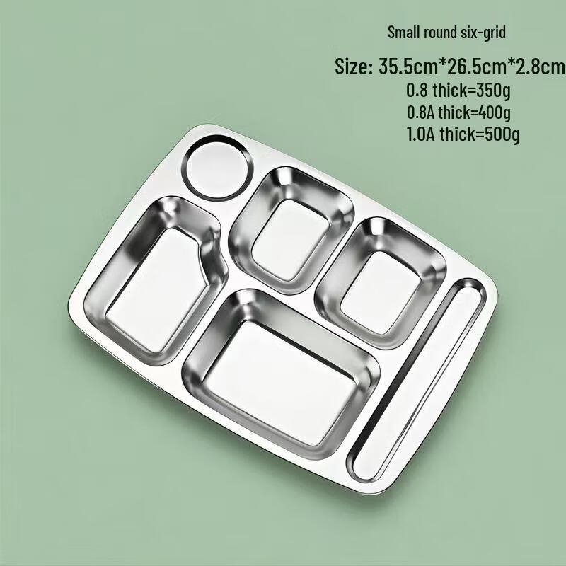 Food Grade 304 Stainless Steel Divided Meal Tray