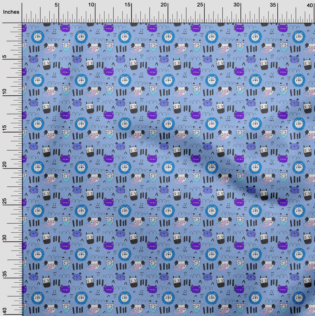oneOone Cotton Flex Brown Fabric Kids Animal Quilting Supplies Print Sewing Fabric by The Yard 40 Inch
