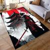 Samurai warrior and Japanese temple carpet Yoga living room room decor children's crawling mat doormat area rug games mat