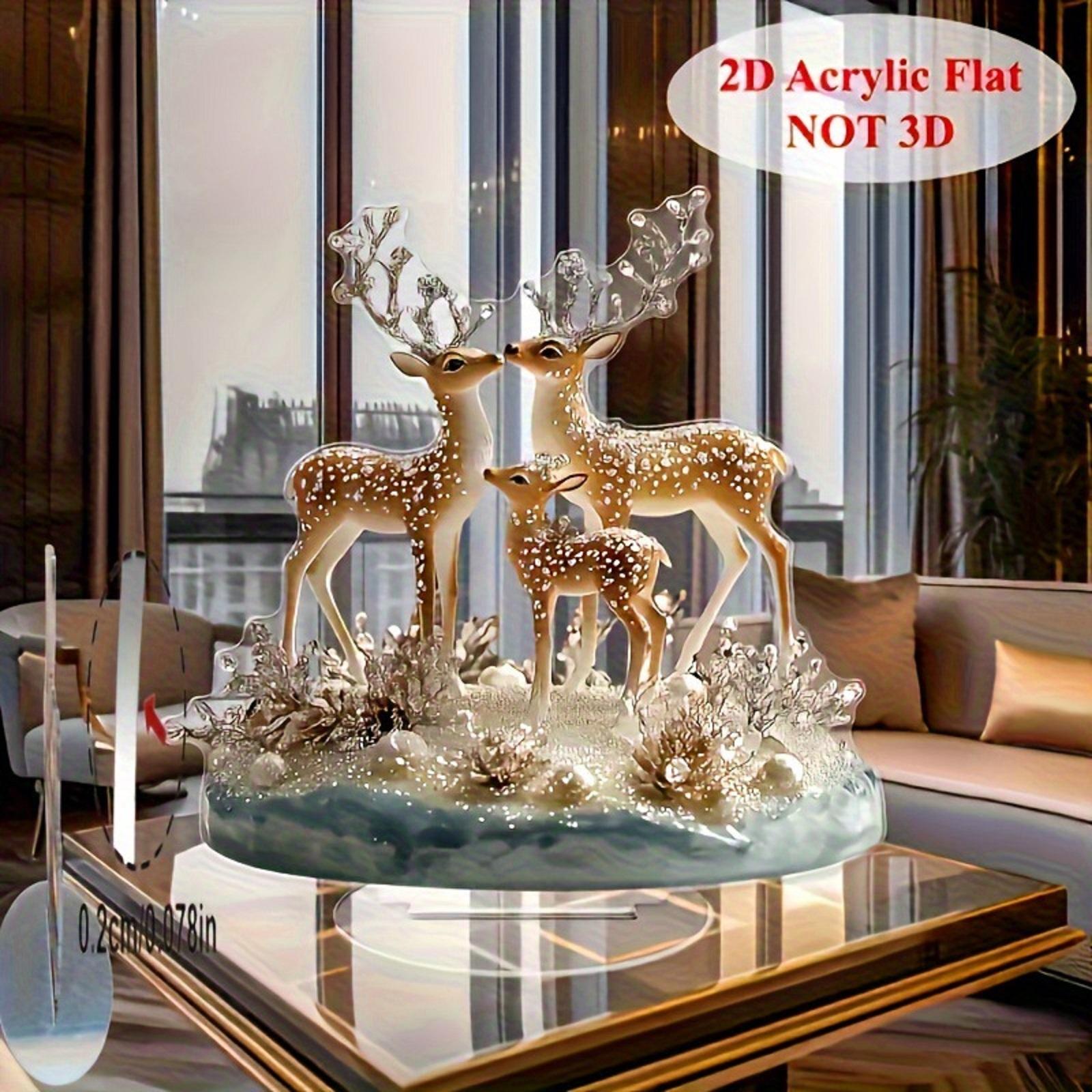 

2D Рождественский Олень Акриловое Украшение One Size