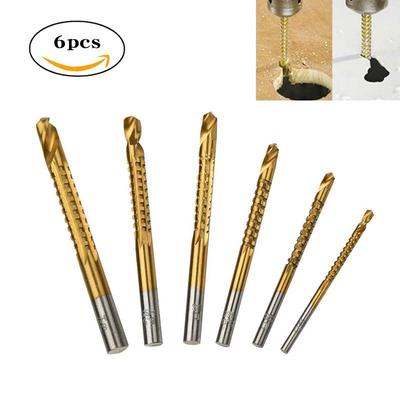 Titanium-Coated Serrated Twist Drill Bit for Woodworking and Grooving